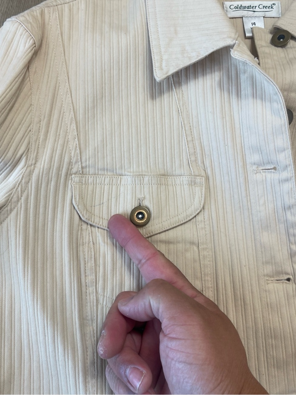 Coldwater Creek Cream Ribbed Textured Top - Picture 7 of 10